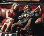 Fabian Perez Fabian Perez Self Portrait with Girl and Guitar